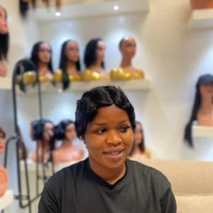 Finger Wave Wig Black