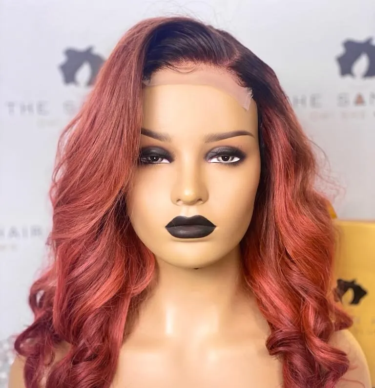 Straight Peruvian (4X4) Electric Orange Wig