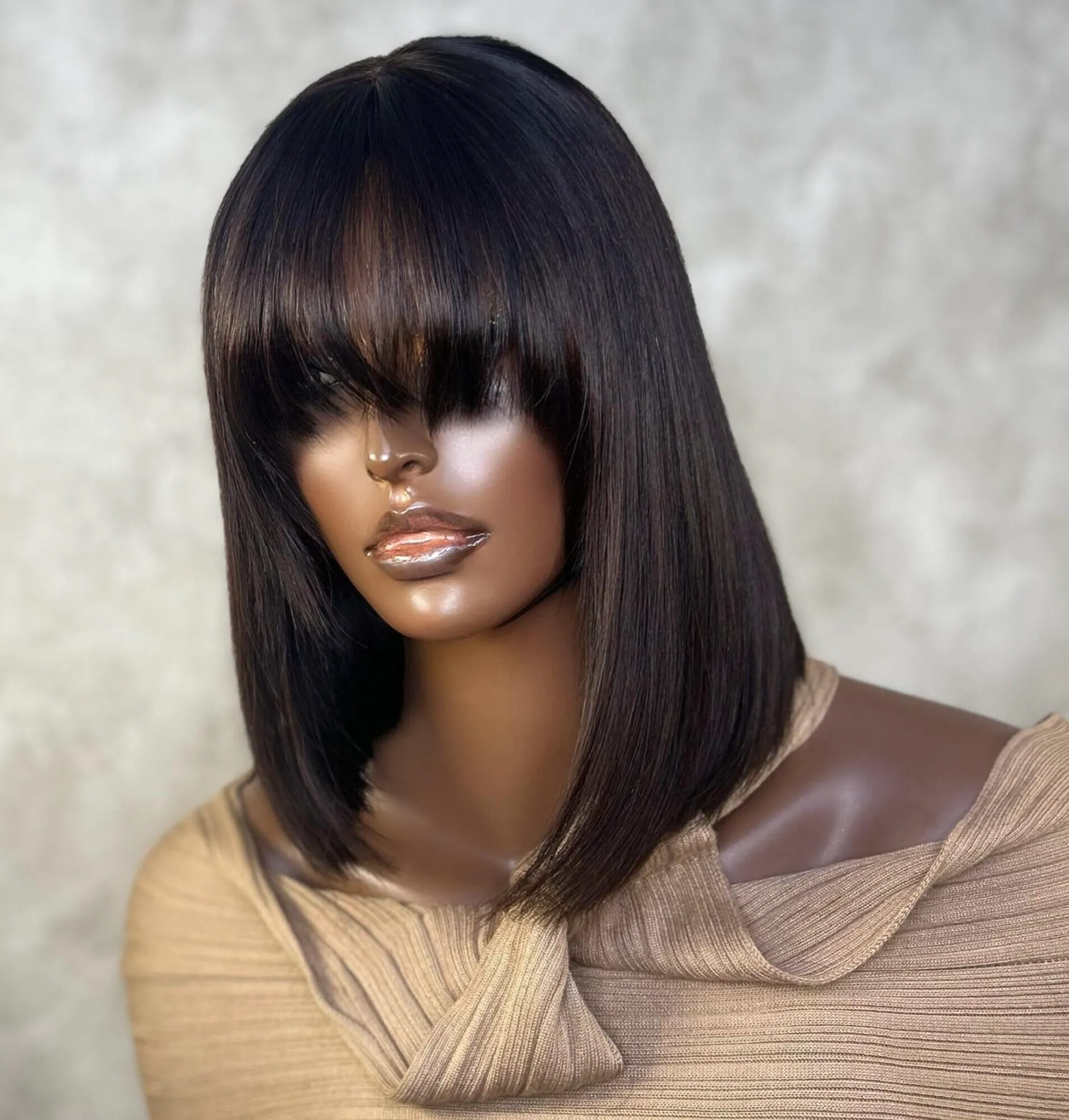 Double Drawn Bob Wig