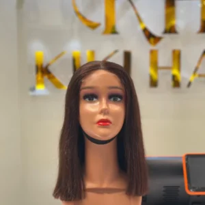 Bone Straight Closure Wig Honey Brown