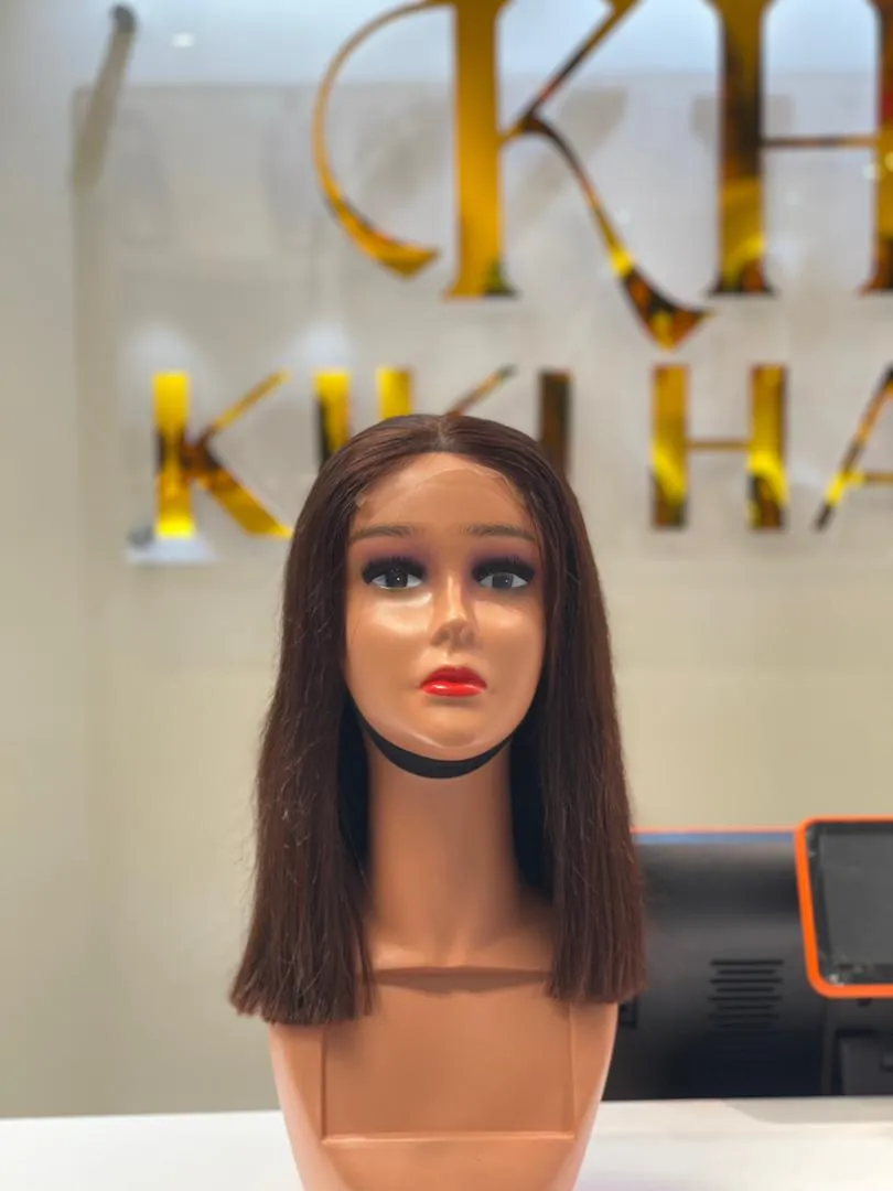 Bone Straight Closure Wig Honey Brown