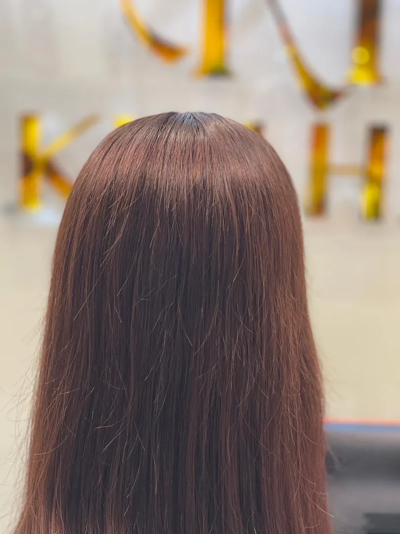 Bone Straight Closure Wig Honey Brown - Image 3