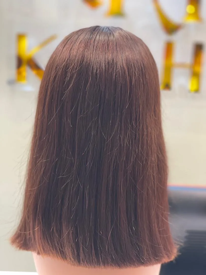 Bone Straight Closure Wig Honey Brown - Image 4