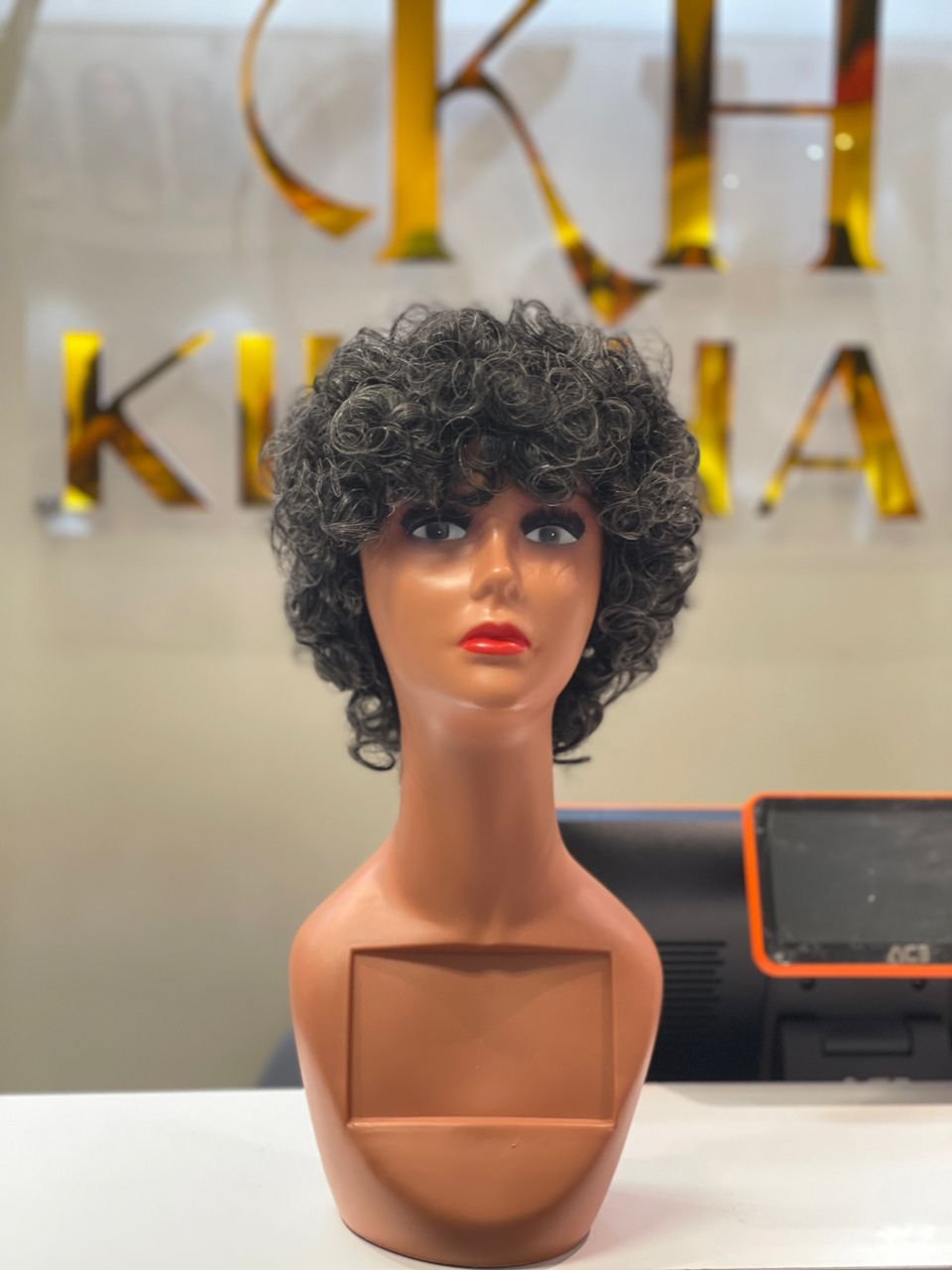 Salt and Pepper Curly Wig